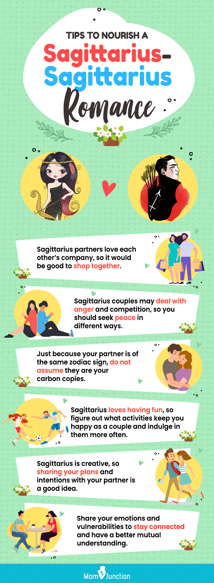tips to nourish a sagittarius and sagittarius romance [infographic]