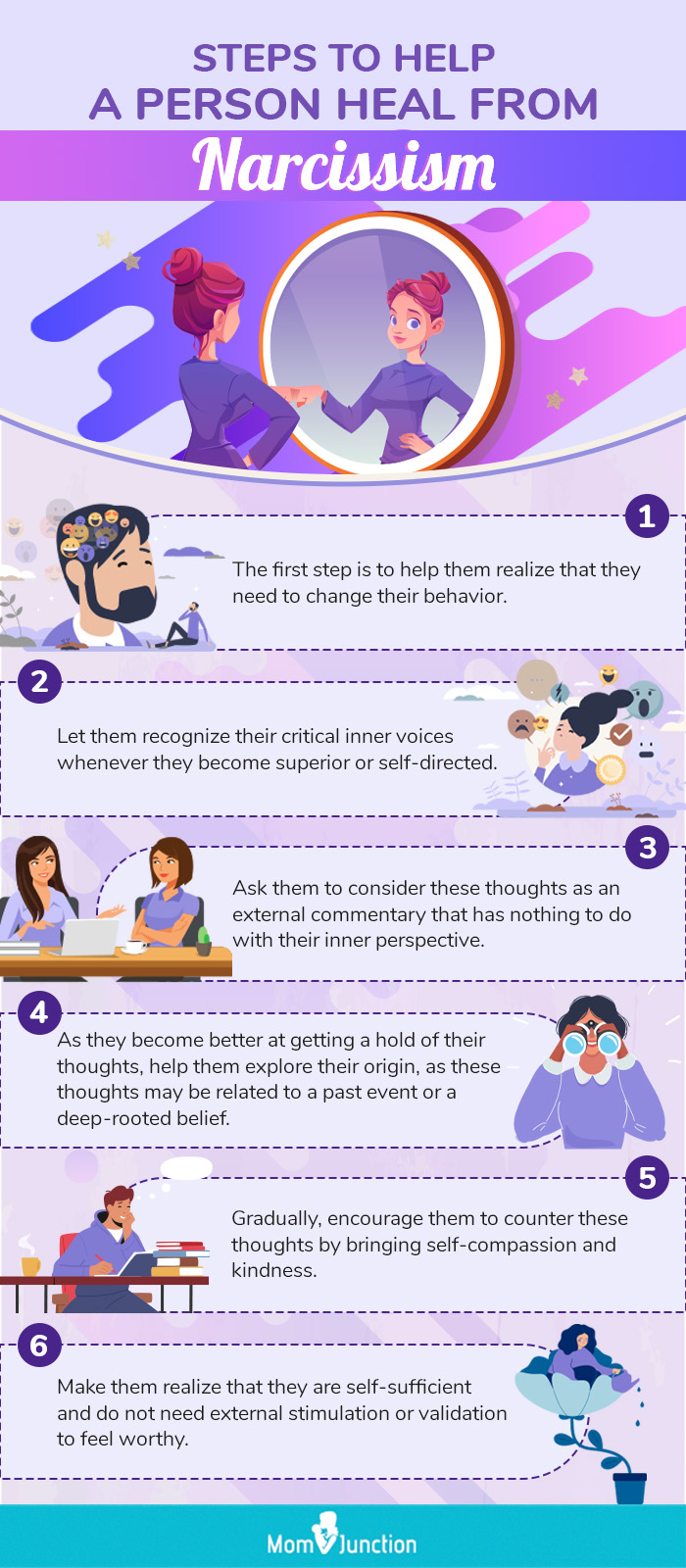 steps to help a narcissistic person [infographic]
