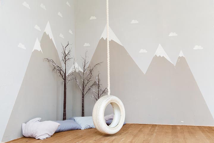 Swing setup, playroom ideas for toddlers