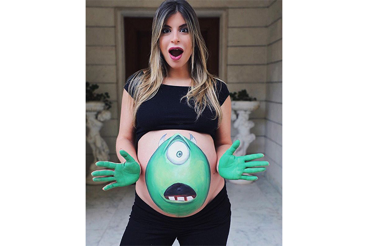 The One-Eyed Monster DIY Belly-Paint Costume
