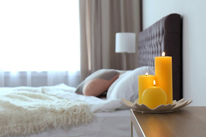 Candles in the room, bedroom decor ideas for couples