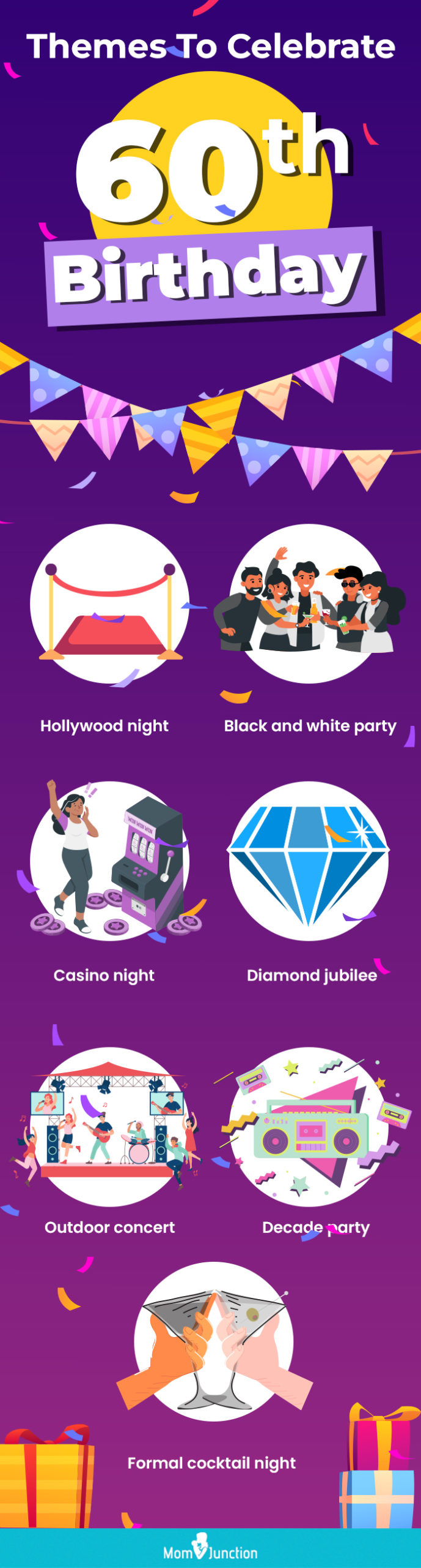 themes to celebrate 60th birthday (infographic)