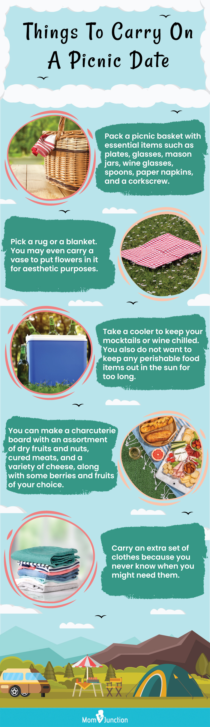 things to carry on a picnic date (infographic)