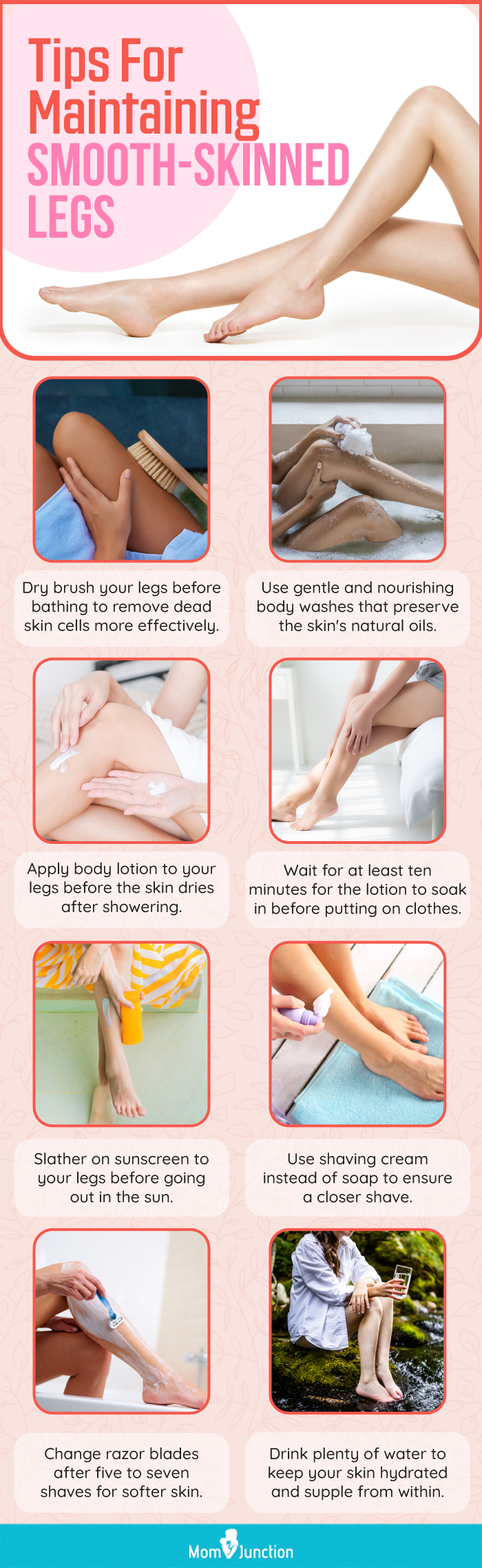 Tips For Maintaining Smooth Skinned Legs (infographic)
