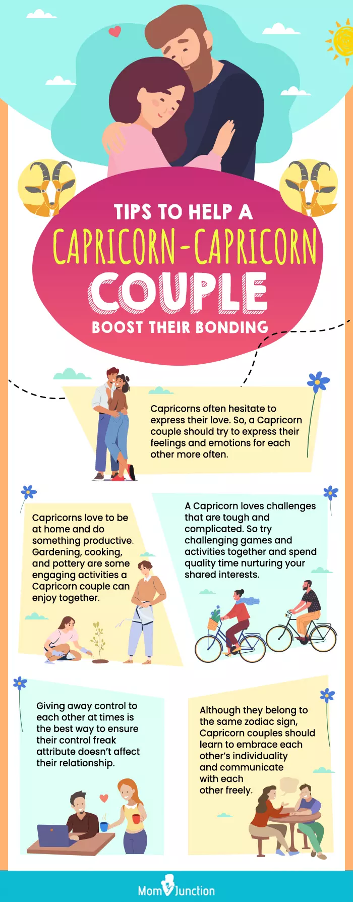 tips to help a capricorn capricorn couple boost their bonding (infographic)