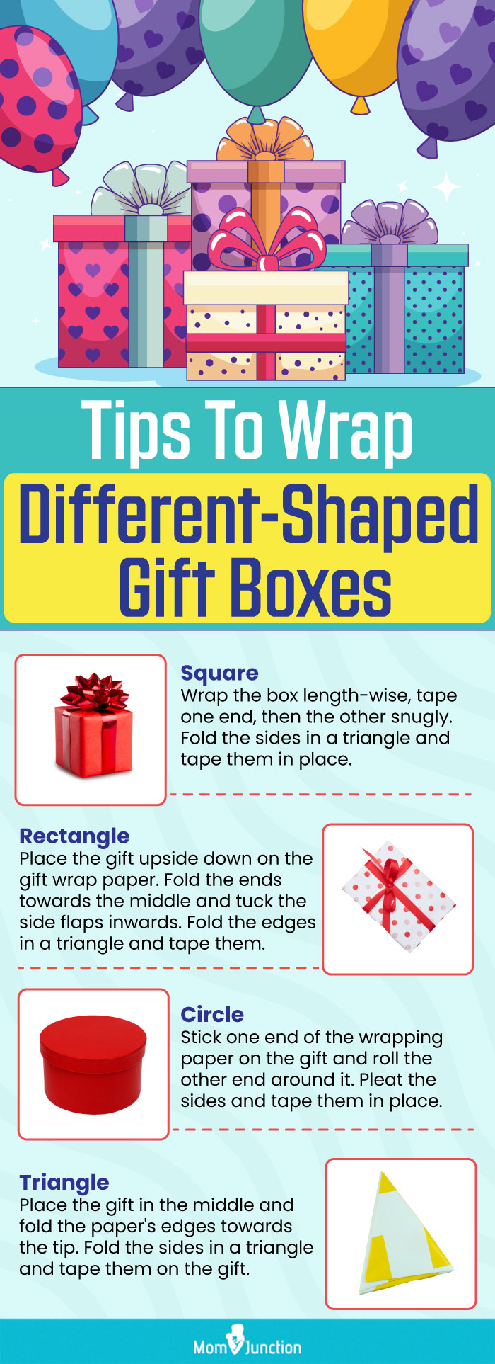 Tips To Wrap Different Shaped Gift Boxes(infographic)