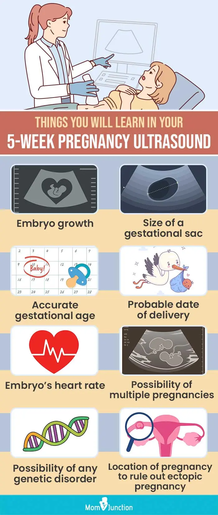 things you will learn in your 5 week pregnancy ultrasound (infographic)