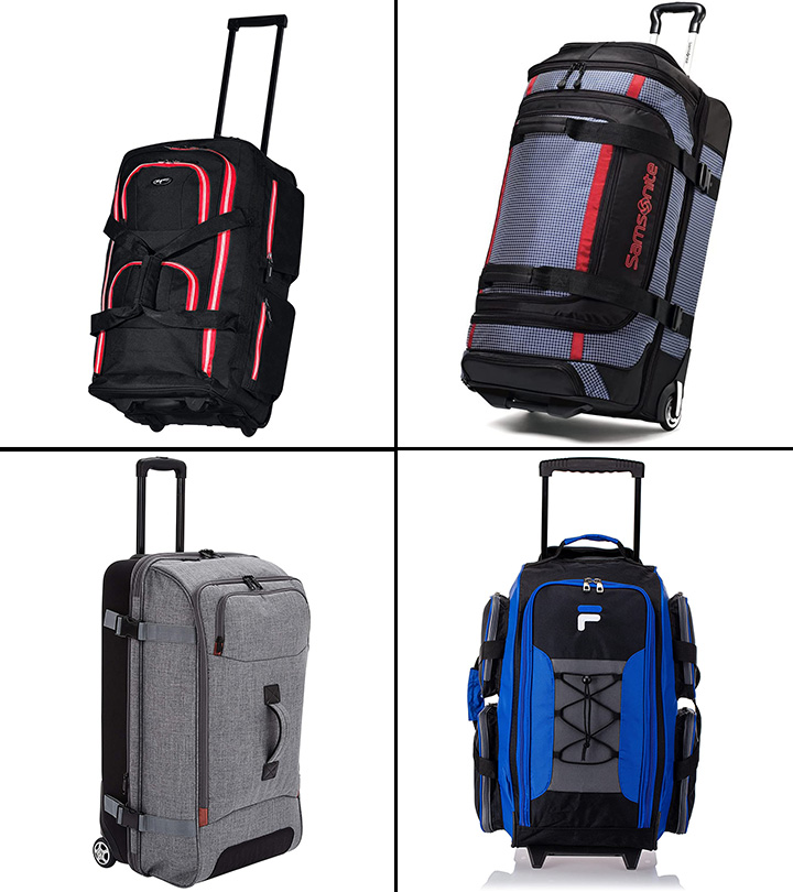 Coolife Rolling Duffel Travel Duffel Bag Wheeled Duffel Suitcase Luggage 8 Pockets 