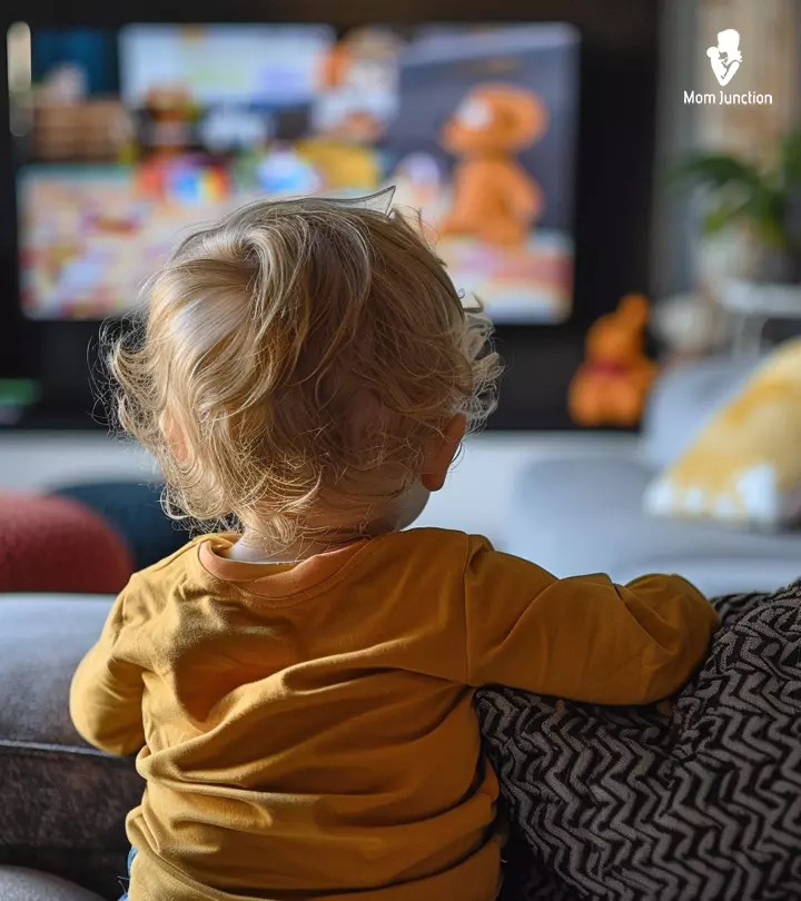 Toddlers watch educational TV shows