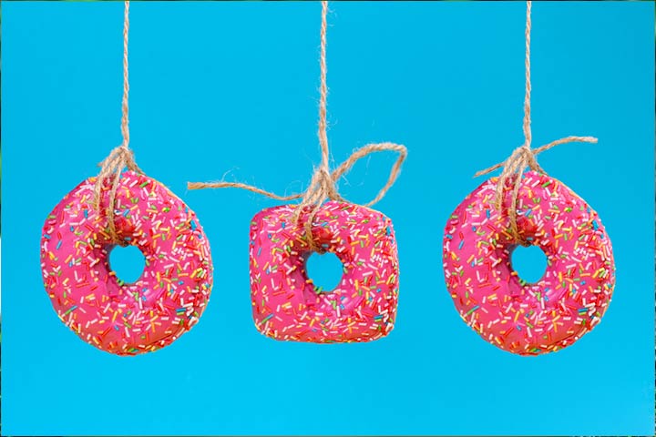 Doughnut on a string outdoor party games for kids