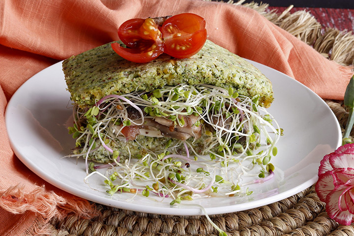 Almond flatbread sprouts sandwich low carb recipes for kids