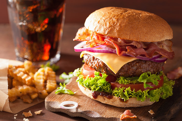 BBQ bacon burger with bourbon sauce, birthday dinner ideas