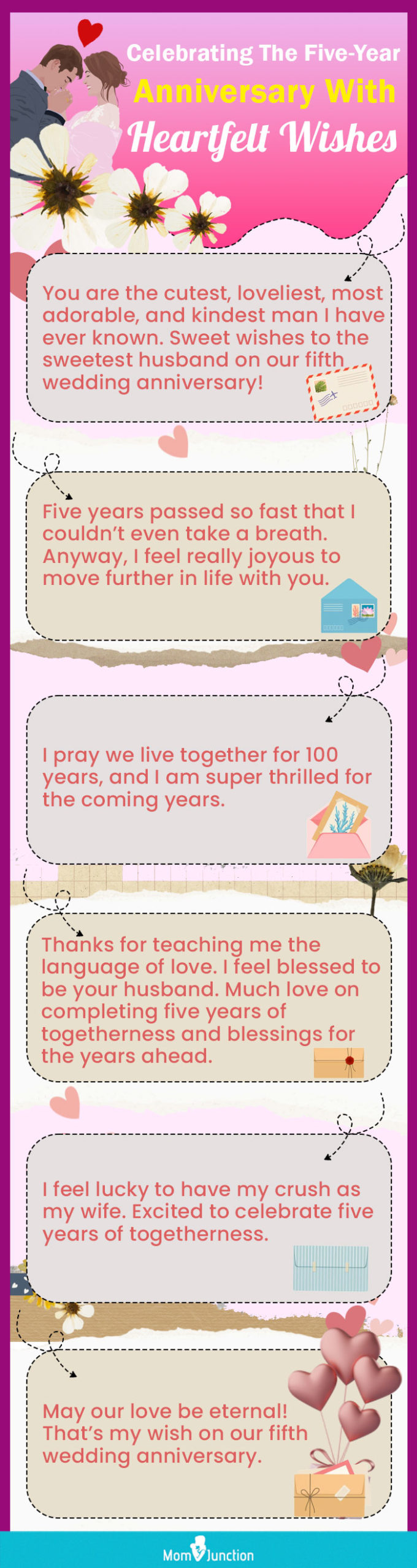celebrating the five year-Anniversary with heartfelt wishes (infographic)