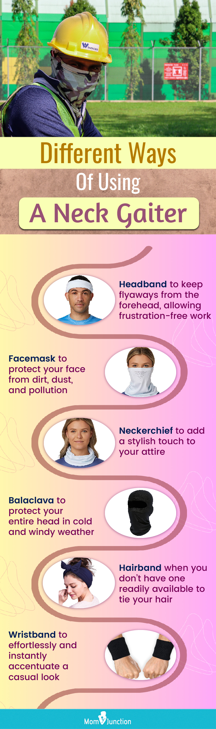 Different Ways Of Using A Neck Gaiter (infographic)