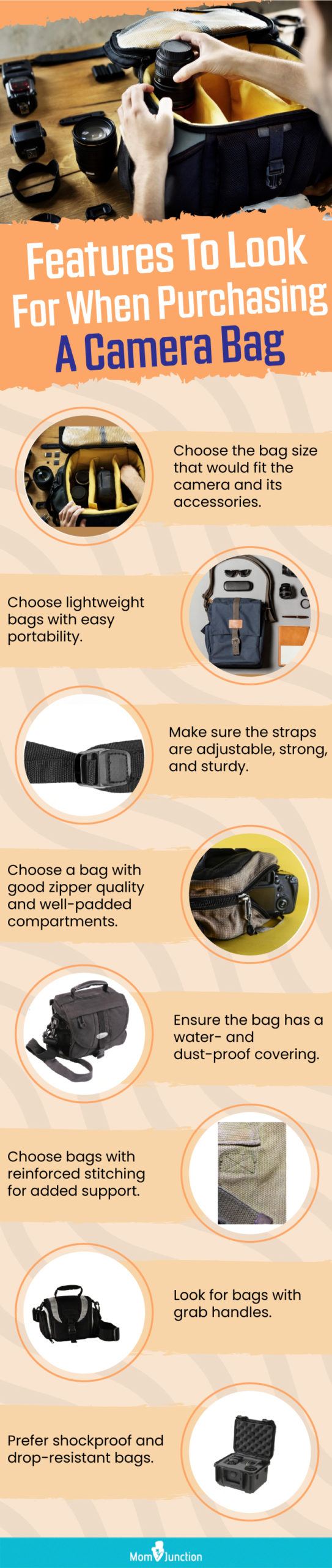 Features To Look For When Purchasing A Camera Bag (infographic)