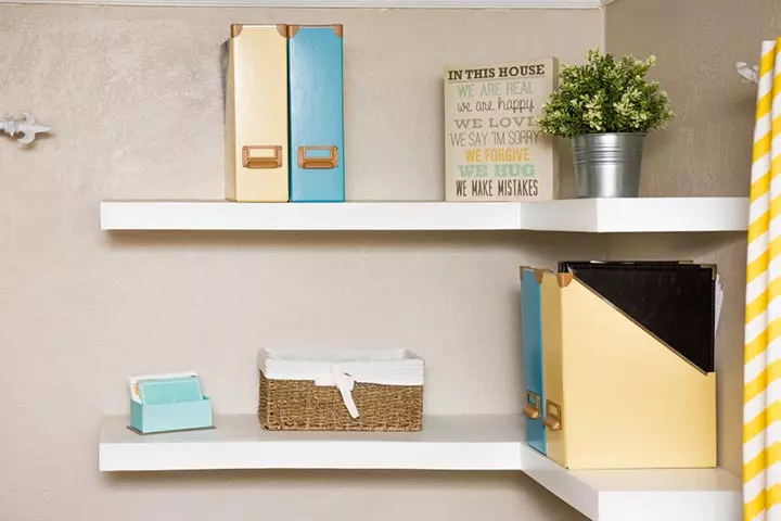 Floating shelves for kids room storage ideas