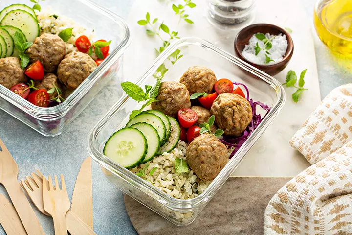 Garlic chicken meatballs with cauliflower rice low carb recipes for kids