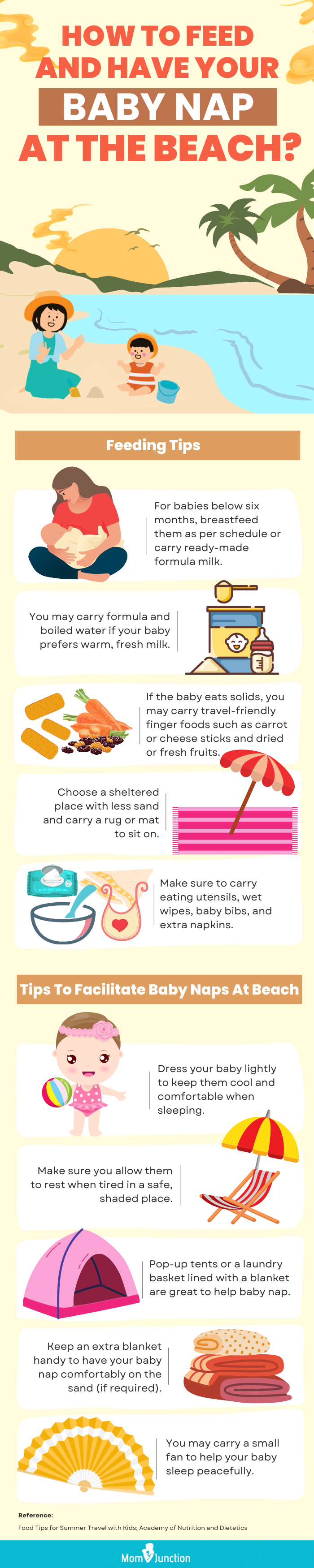 how to feed and have your baby Nap at the beach [infographic]