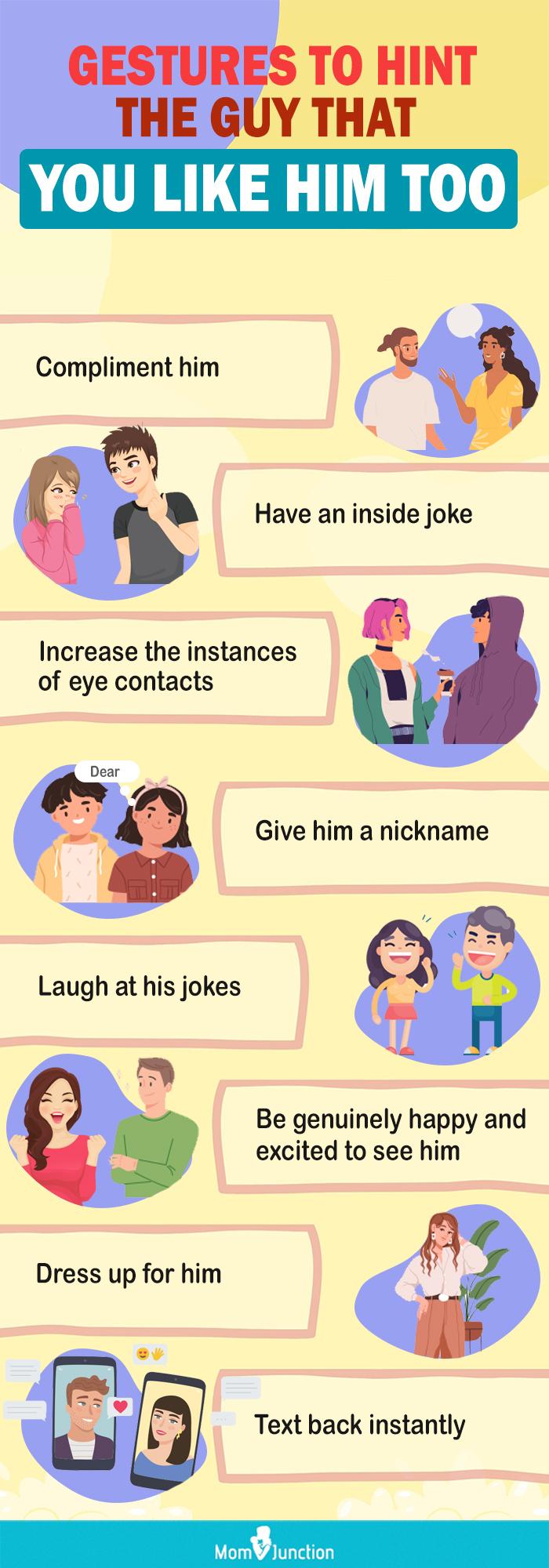 gestures to hint the guy that you like him too (infographic)