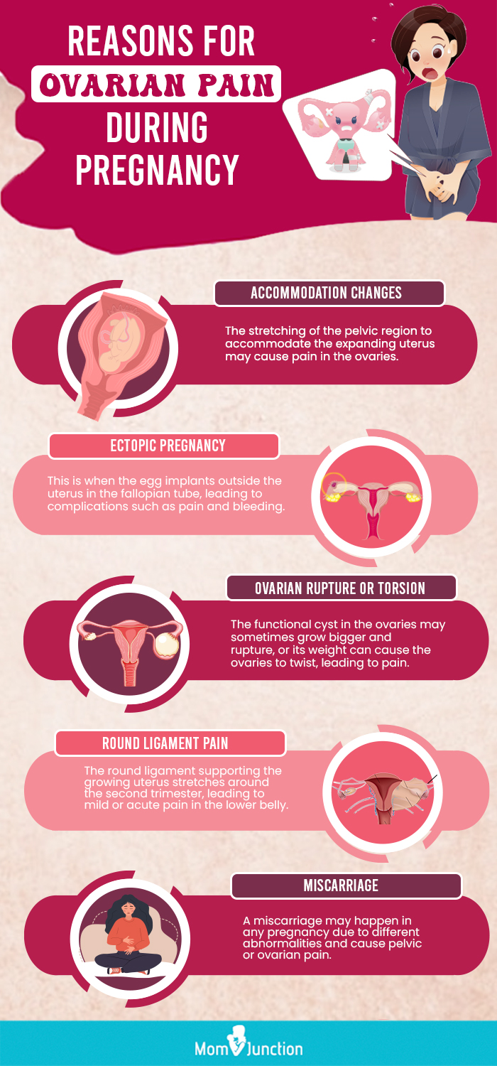 reasons for ovarian pain during pregnancy (infographic)