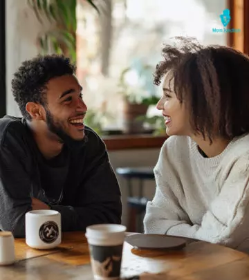 Man And Woman Talking And Smiling & Keeping The Conversation Going