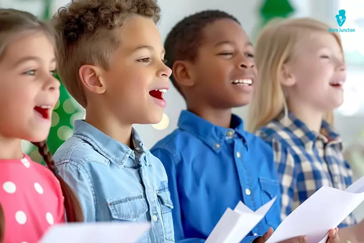 Kids singing carols