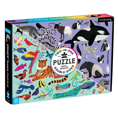 Mudpuppy Animal Kingdom Double-Sided Puzzle