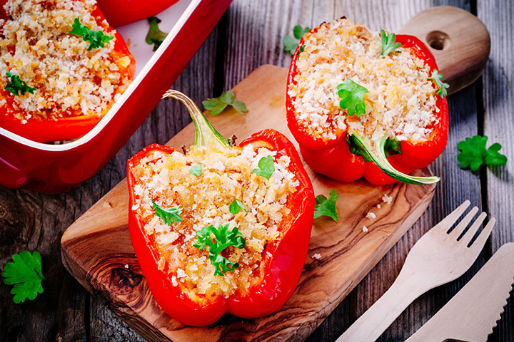 Quinoa-stuffed bell peppers