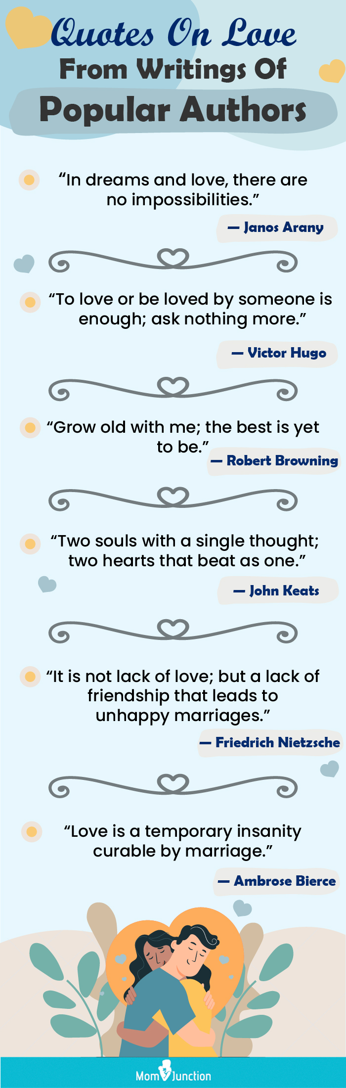 quotes on love from writings of popular authors (infographic)