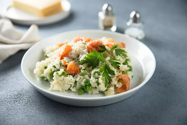 Salmon and pea risotto recipe for kids