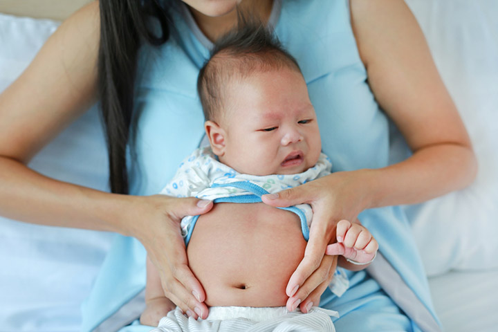 Call a doctor if the baby has pain in the stomach or abdomen.
