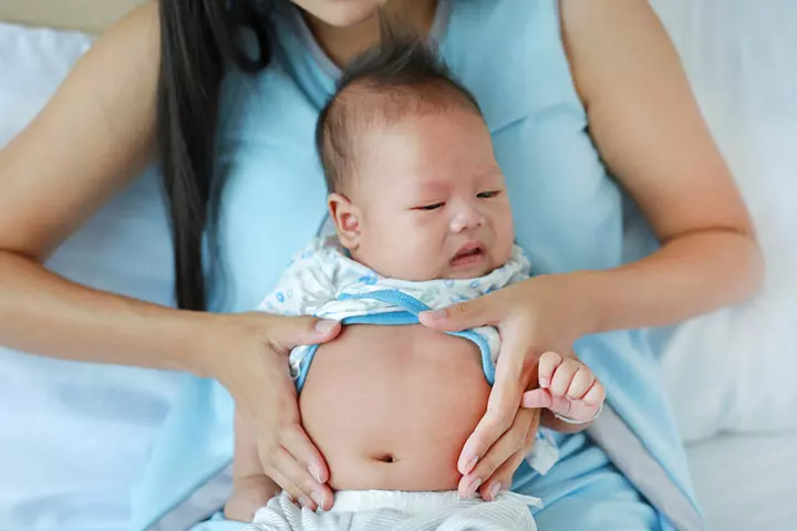 Call a doctor if the baby has pain in the stomach or abdomen.