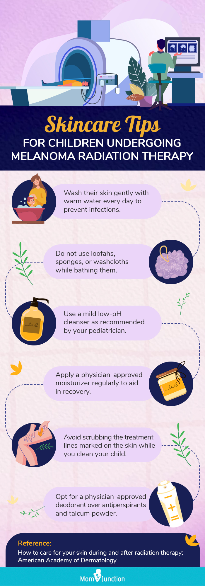 skincare tips for children undergoing melanoma radiation therapy [infographic]