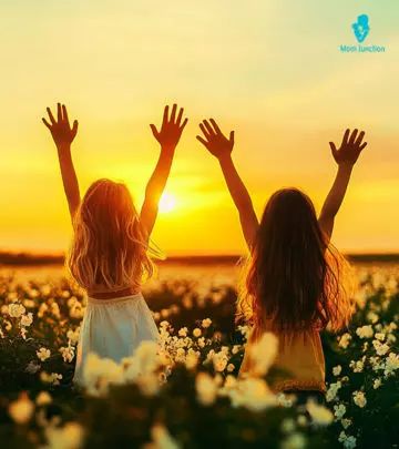 A girl enjoying the sunset moment