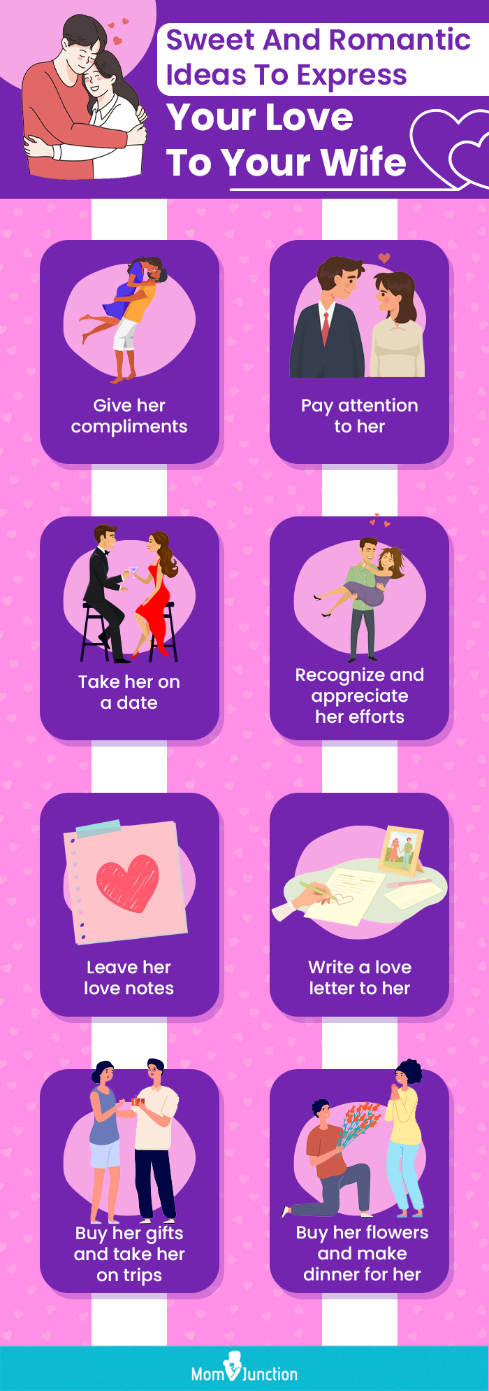 sweet and romantic ideas to express your love to your wife (infographic)