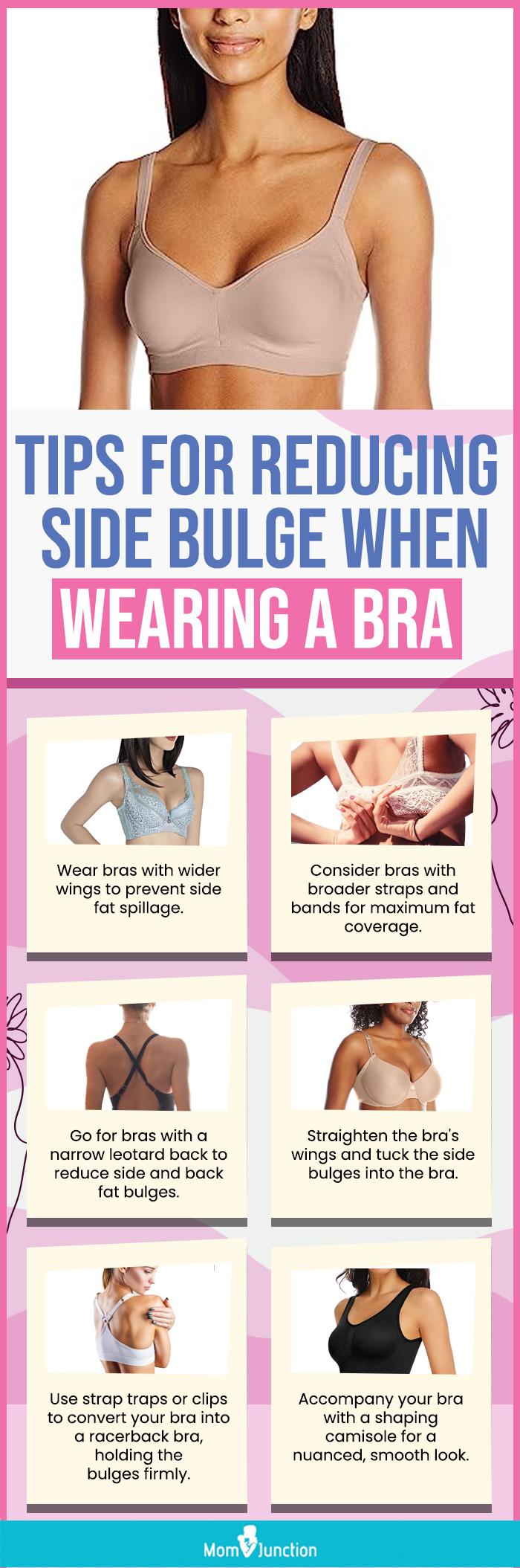 Tips For Reducing Side Bulge When Wearing A Bra (infographic)