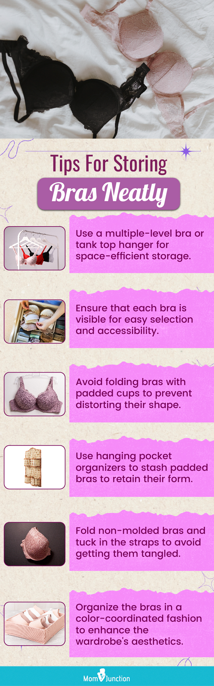  Tips For Storing Bras Neatly (infographic)
