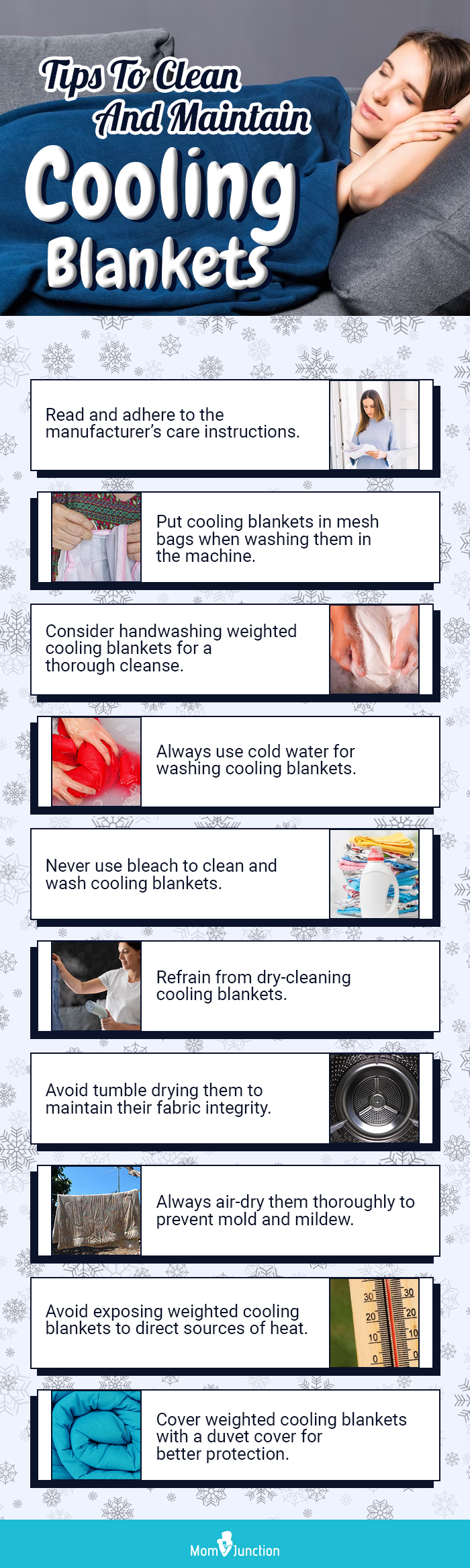 Tips To Clean And Maintain Cooling Blankets(infographic)