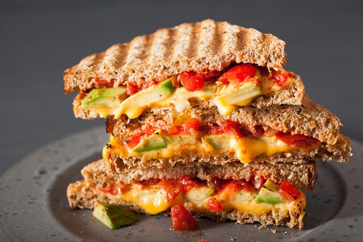 Veggie grilled cheese sandwich hot lunch ideas for kids