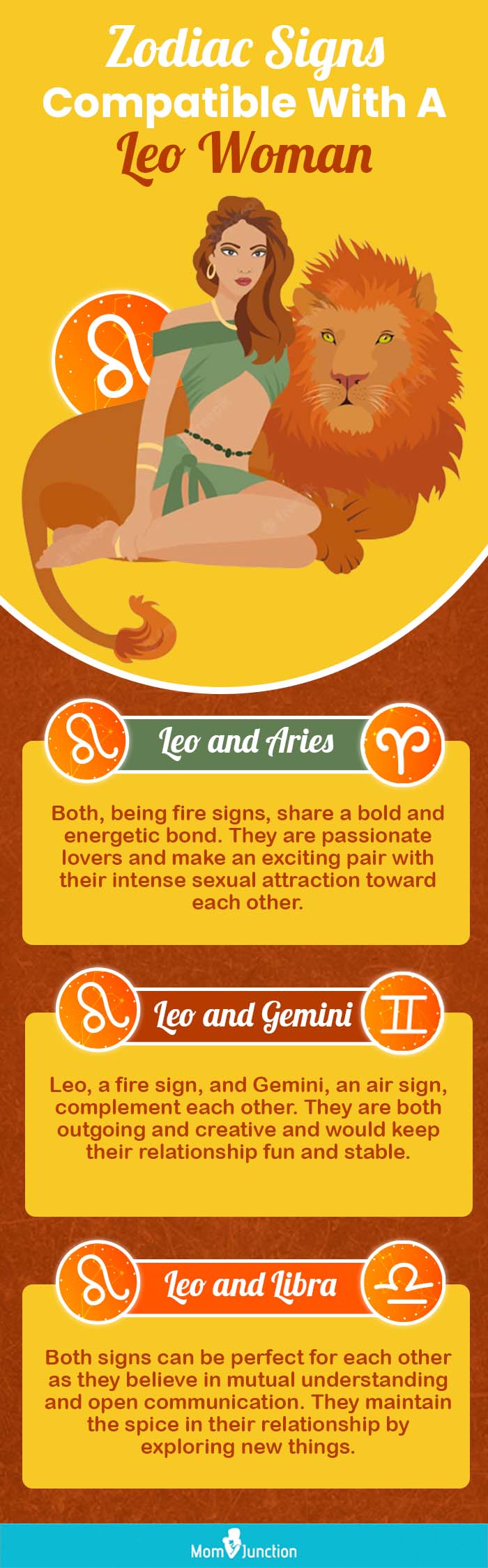 best matches for a leo woman (infographic)