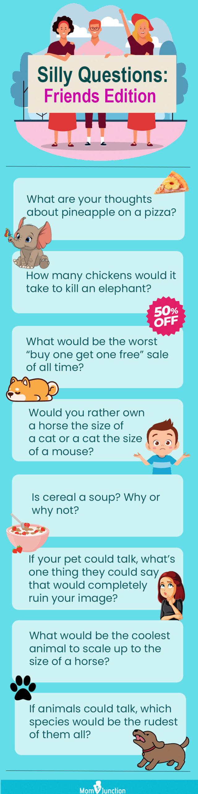 silly questions for friends (infographic)