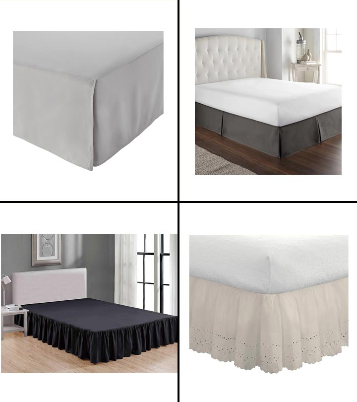 Pleated GEBIN Bed Base Skirt Fits Under The Mattress & Down To The Floor,15 Inch Drop Beige,Double Bed Skirt Easy Care Soft Brushed Microfibre Fabric