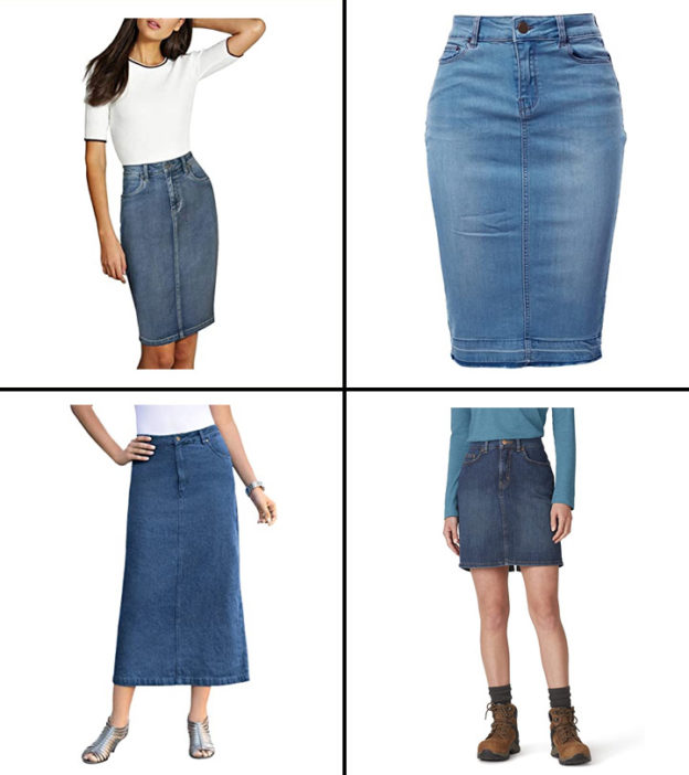 Buy Rigo Blue Knee Length Denim Skirt for Women's Online @ Tata CLiQ-hanic.com.vn