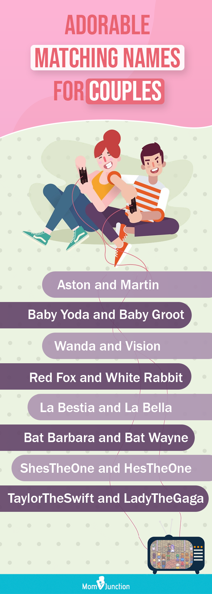 adorable matching names for couples (infographic)