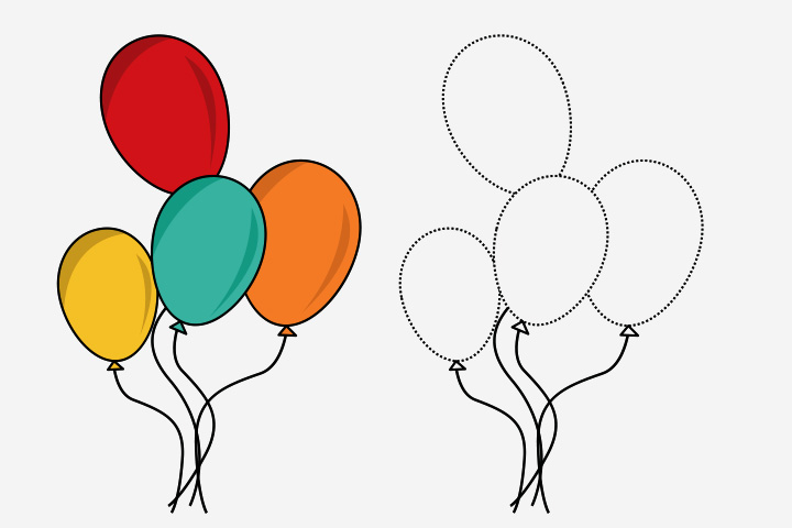 Balloons, drawing Idea for teenagers