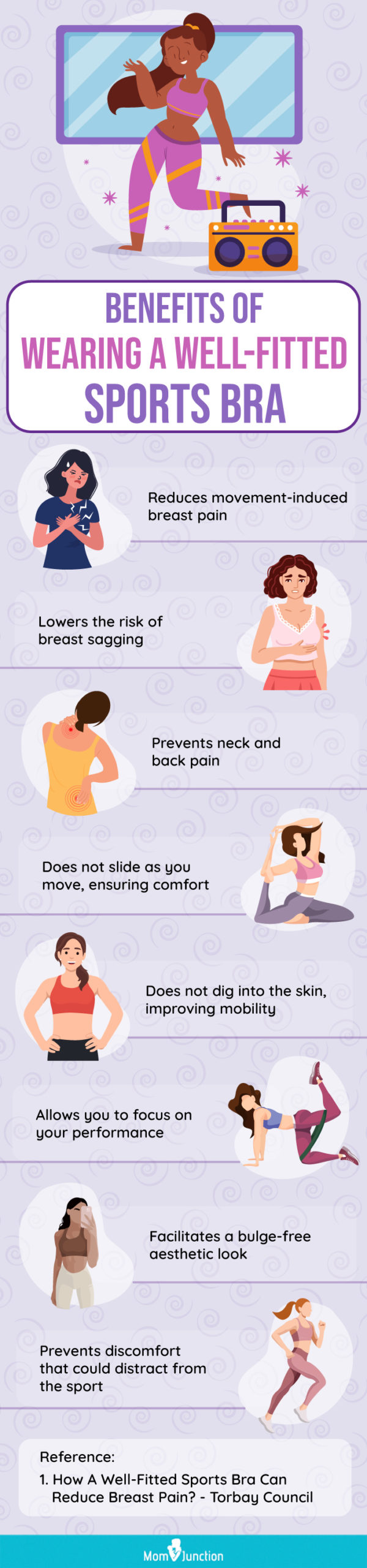 Benefits Of Wearing A Well Fitted Sports Bra (infographic)