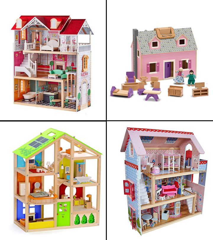 6 ROOMS FURNITURE imaginative pretend play GIFT NEW wooden 2 LEVEL DOLL HOUSE 