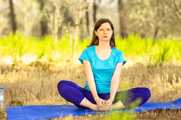 Butterfly Pose (Baddha Konasana), first trimester yoga