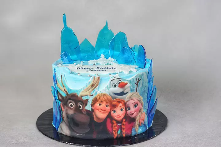 Frozen theme cake smash