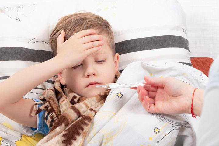 Ibuprofen is used in children to treat fever.